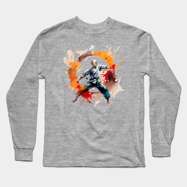 Taichi Kungfu Long Sleeve T-Shirt by Flowerandteenager